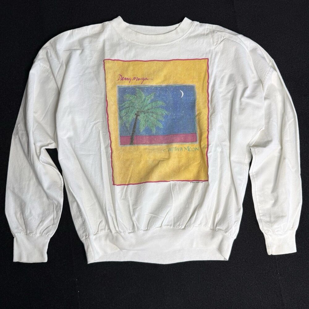 Vtg 90s Danny Morgan Captiva Moon Faded Album Promo Shirt L Beach Surf Rock Band